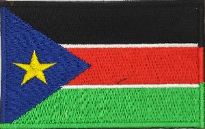 fully embroidered flag pacth 80mm wide made in new zealand flag patch of south sudan
