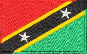 fully embroidered flag pacth 80mm wide made in new zealand flag patch of saint kitts and nevis