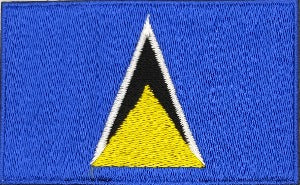 fully embroidered flag pacth 80mm wide made in new zealand flag patch of saint lucia