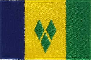 fully embroidered flag pacth 80mm wide made in new zealand flag patch of saint vincents & grenadine