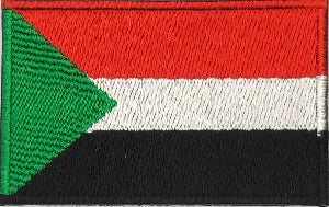 fully embroidered flag pacth 80mm wide made in new zealand flag patch of sudan