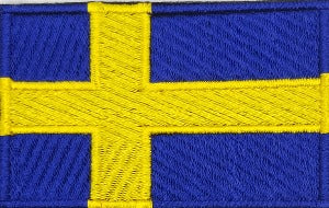 fully embroidered flag pacth 80mm wide made in new zealand flag patch of sweden