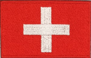 fully embroidered flag pacth 80mm wide made in new zealand flag patch of switzerland