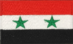fully embroidered flag pacth 80mm wide made in new zealand flag patch of syria