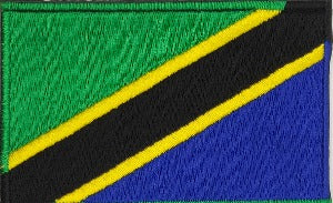fully embroidered flag pacth 80mm wide made in new zealand flag patch of tanzania